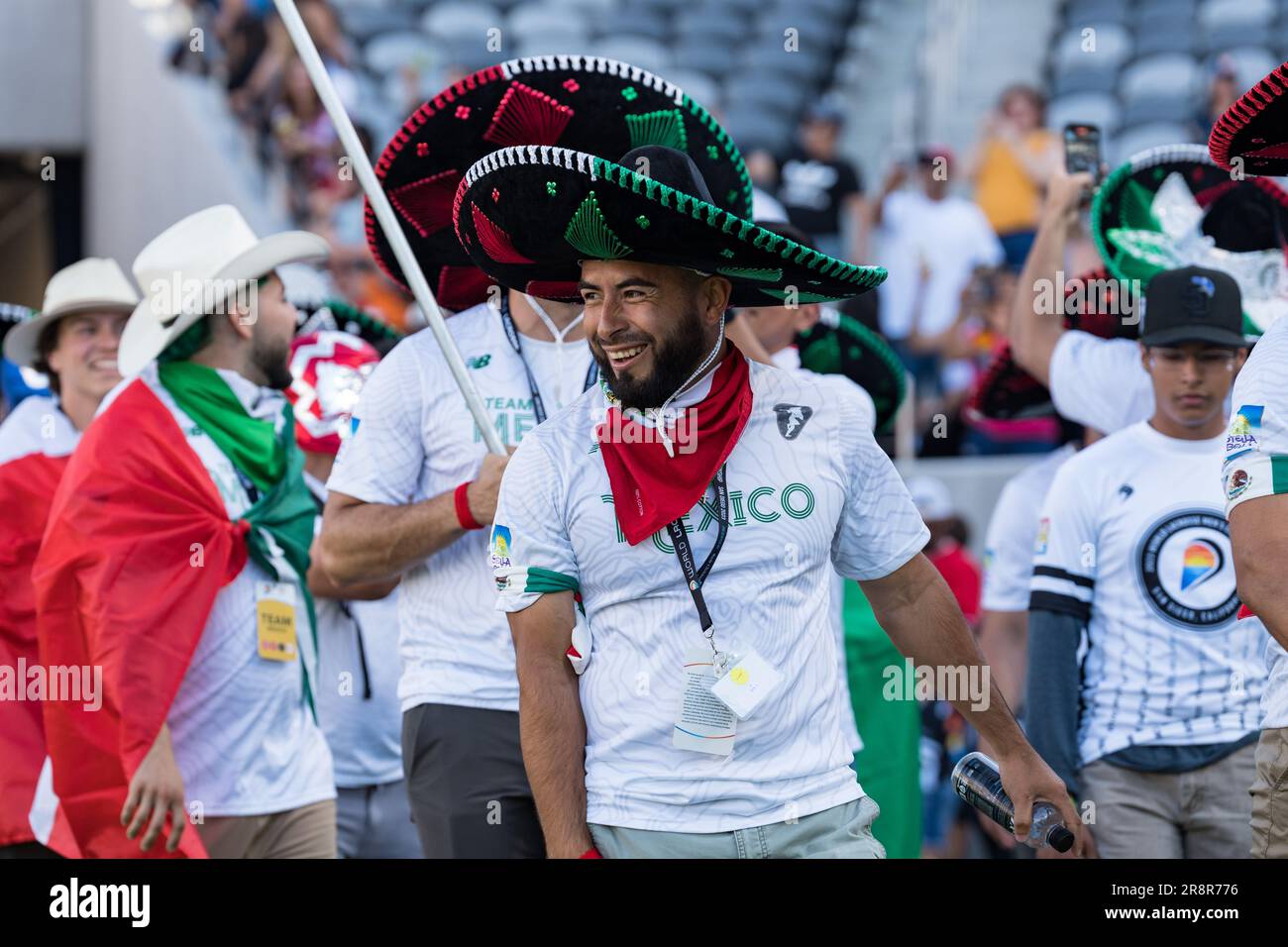 San Diego, USA. 21st June, 2023. Team Mexico at opening ceremonies for the 2023 World Lacrosse Men's Championship at Snapdragon Stadium. Credit: Ben Nichols/Alamy Live News Stock Photo