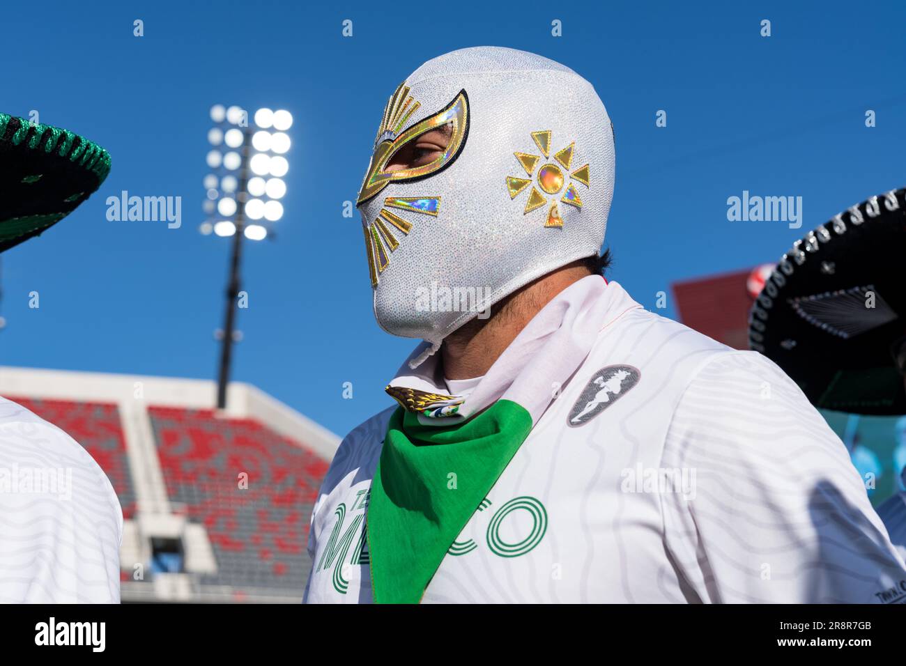 San Diego, USA. 21st June, 2023. Member of team Mexico at opening ceremonies for the 2023 World Lacrosse Men's Championship at Snapdragon Stadium. Credit: Ben Nichols/Alamy Live News Stock Photo