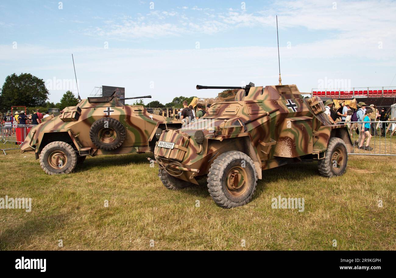 Sd.Kfz. 222 Leichter Panzerspähwagen, a German: light armoured reconnaissance vehicle. Tankfest 23, Bovington UK Stock Photo