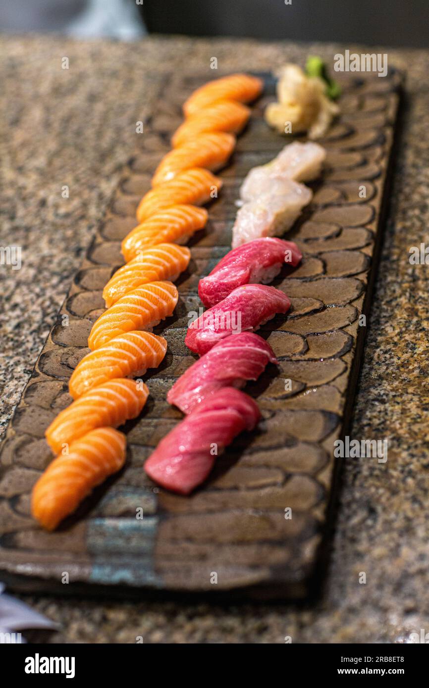 Sashimi on plate Stock Photo