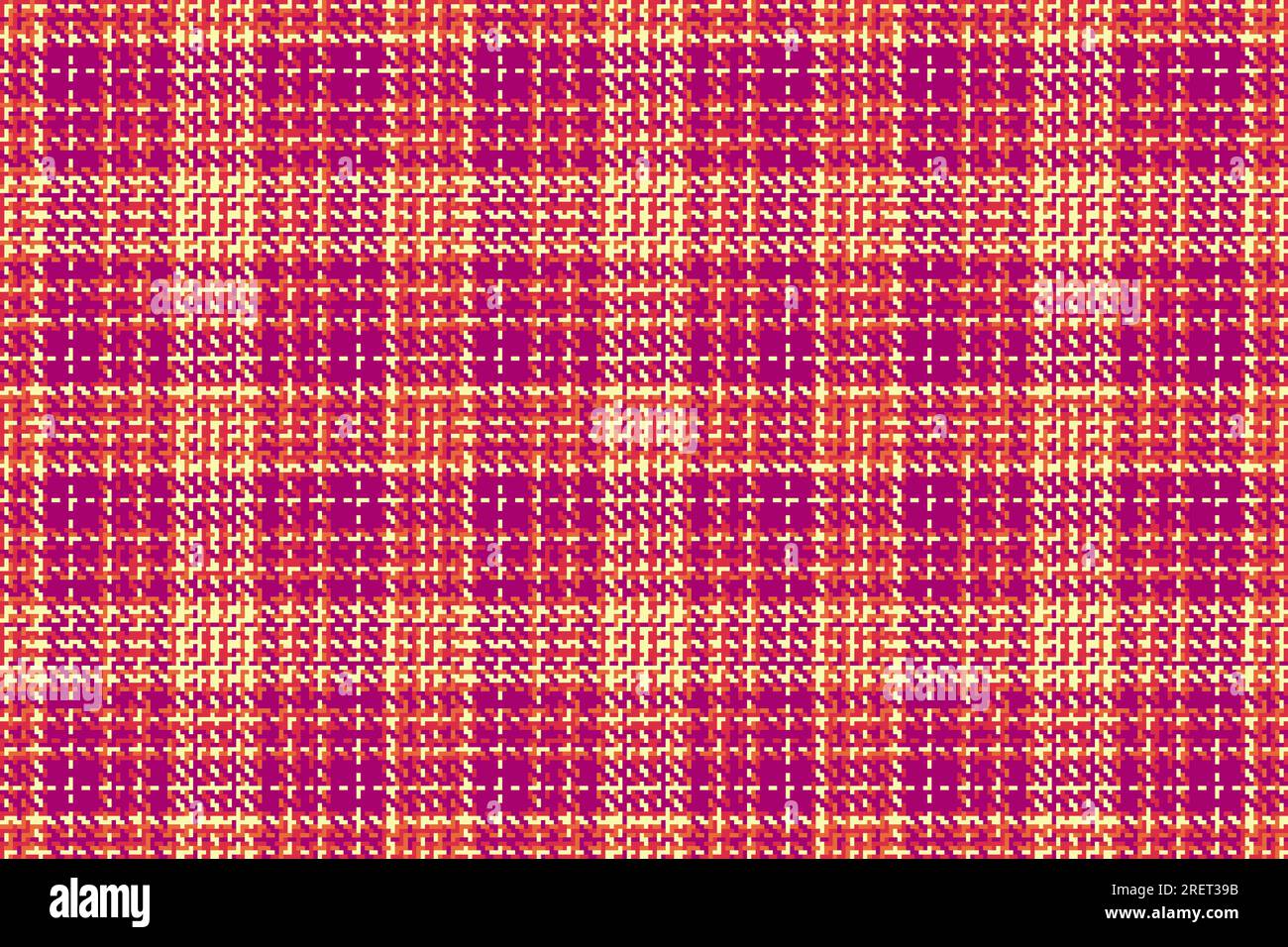 Vector tartan texture of pattern seamless plaid with a check textile background fabric in pink and red colors. Stock Vector