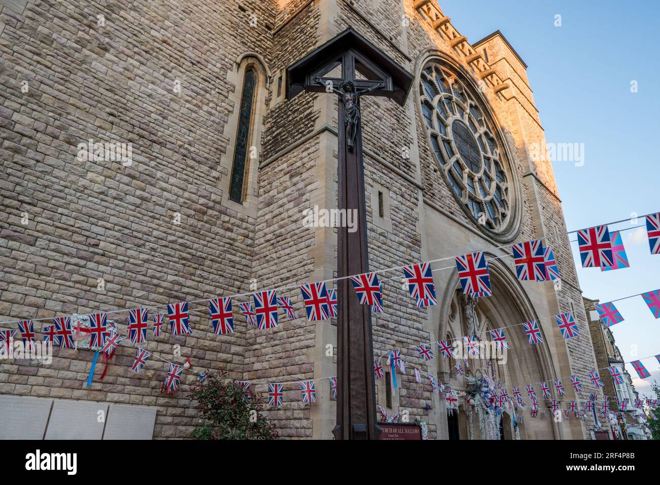 All Hallows Church London Hampstead 8th June 2022 street party celebrating the Queens Platinum Jubilee Stock Photo