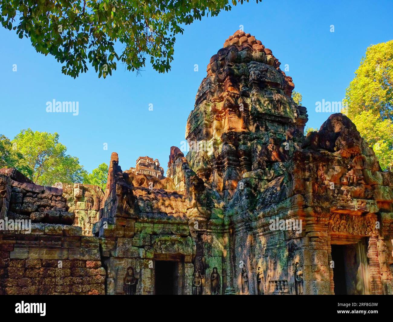 An image displaying Ta Som, a small temple at Angkor, Cambodia, built at the end of the 12th century for King Jayavarman VII. Stock Photo