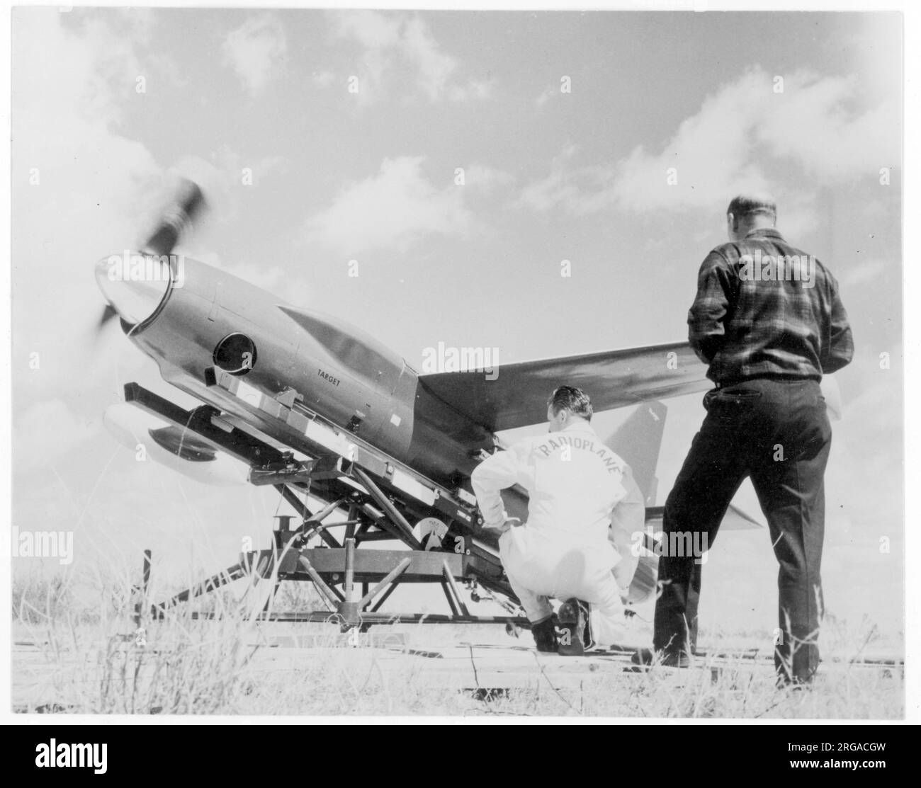 Radioplane RP-77D on its launch catapult. Stock Photo