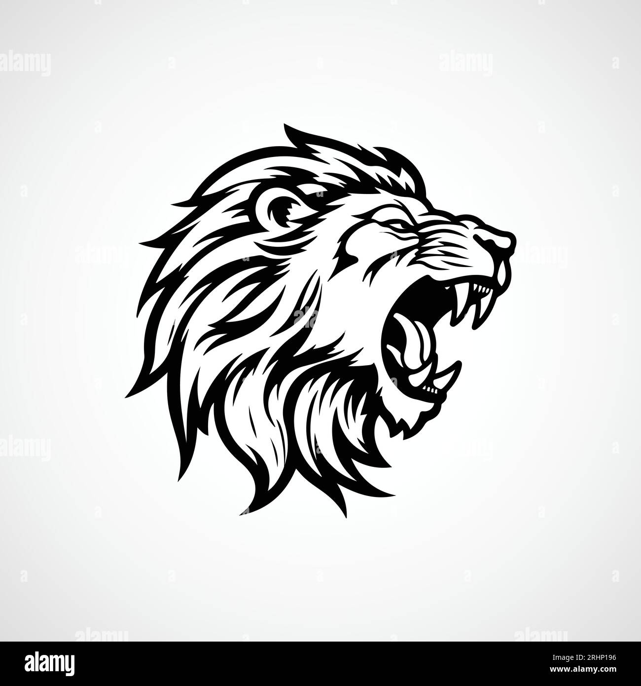 vector lion head angry illustration Stock Vector