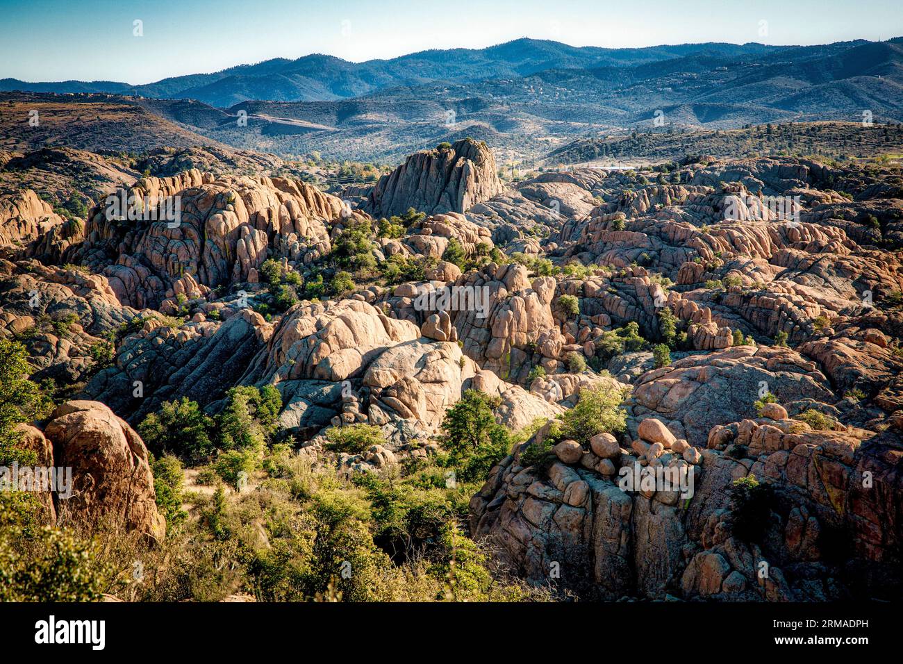 The Granite Dells sit at the base of the Bradshaw mountains in Prescott, Arizona. Stock Photo