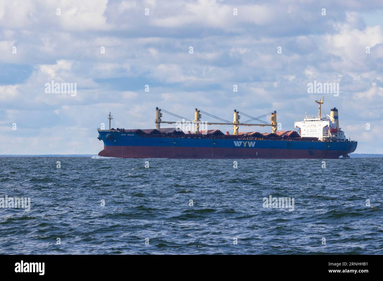 Cargo ship in the Baltic Sea Stock Photo