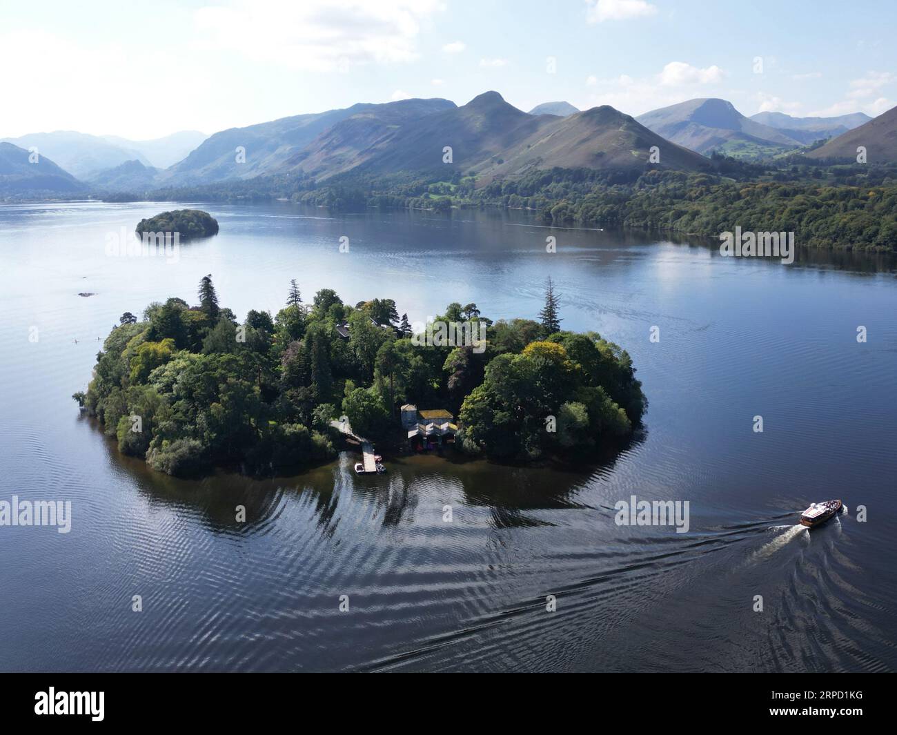 A beautiful sunny day over Derwent Water near Keswick in the Lake District. Picture date: Monday September 4, 2023. Stock Photo