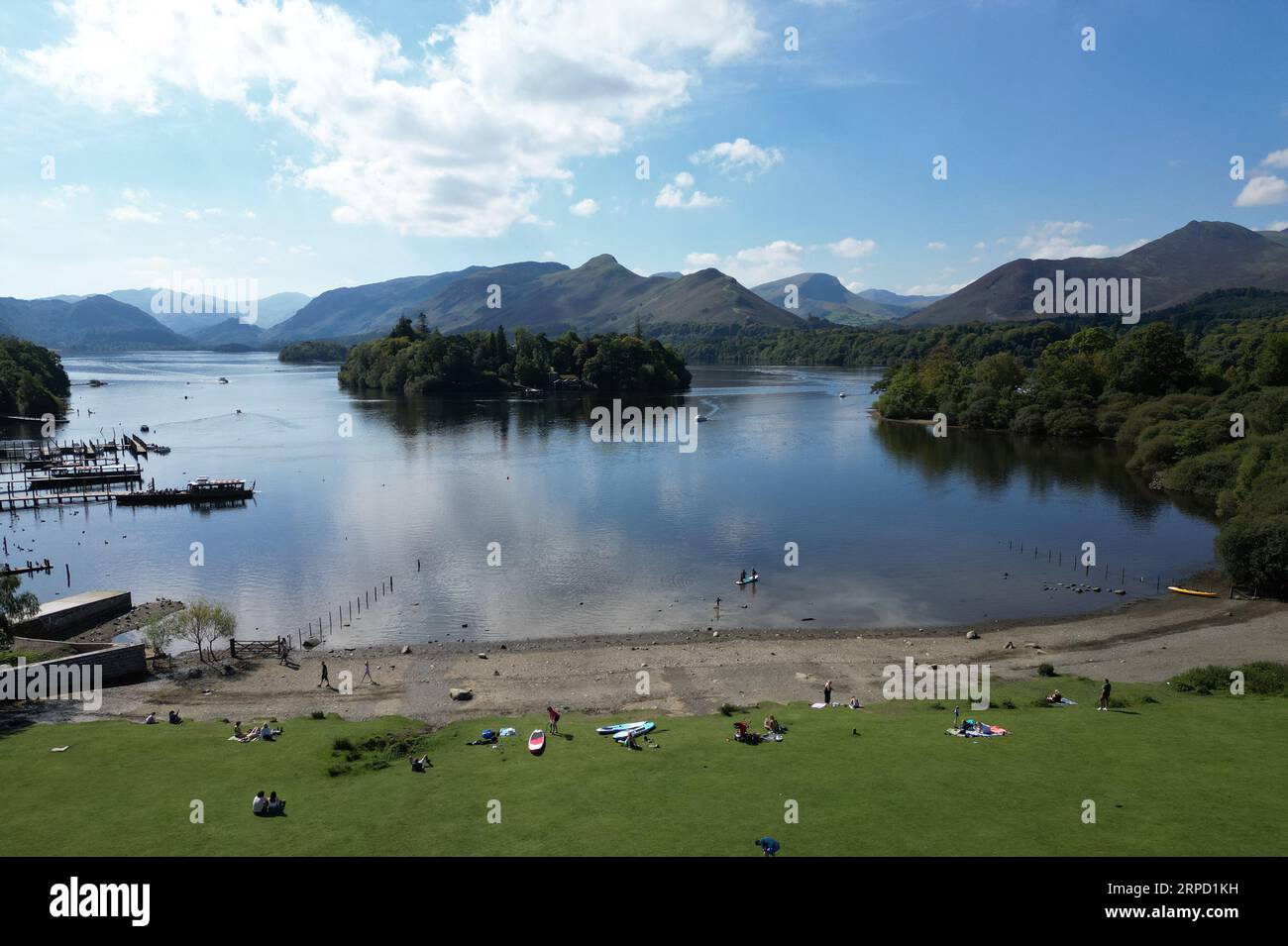 A beautiful sunny day over Derwent Water near Keswick in the Lake District. Picture date: Monday September 4, 2023. Stock Photo