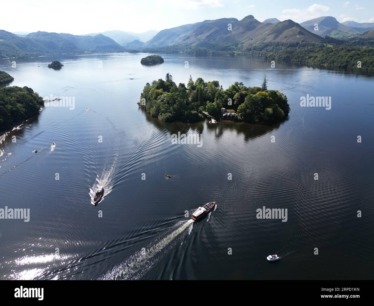 A beautiful sunny day over Derwent Water near Keswick in the Lake District. Picture date: Monday September 4, 2023. Stock Photo