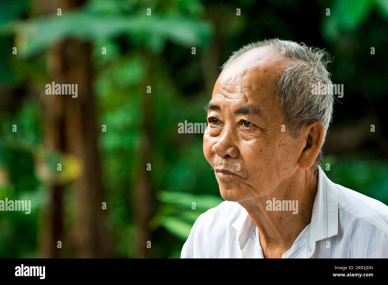 Old man, portrait, Vietnam, Southeast Asia Stock Photo