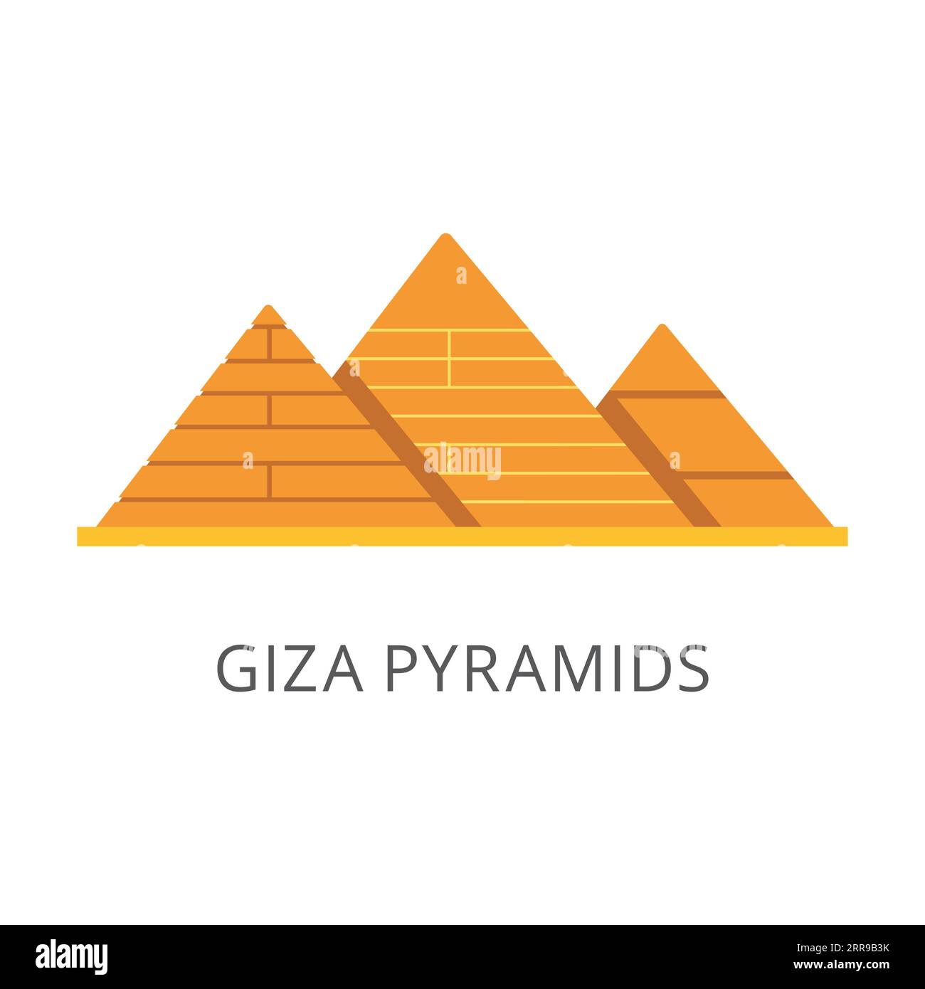 Great pyramids of Giza as Egyptian symbol flat vector icon Stock Vector