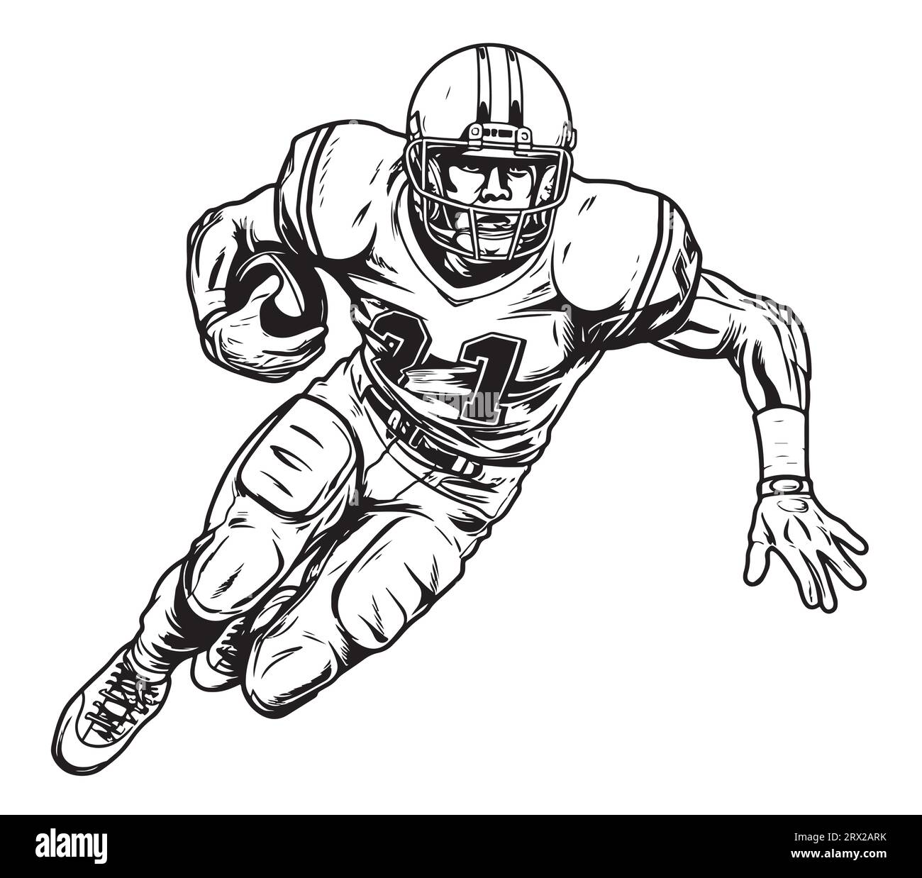 American football player sketch hand drawn Vector Stock Vector