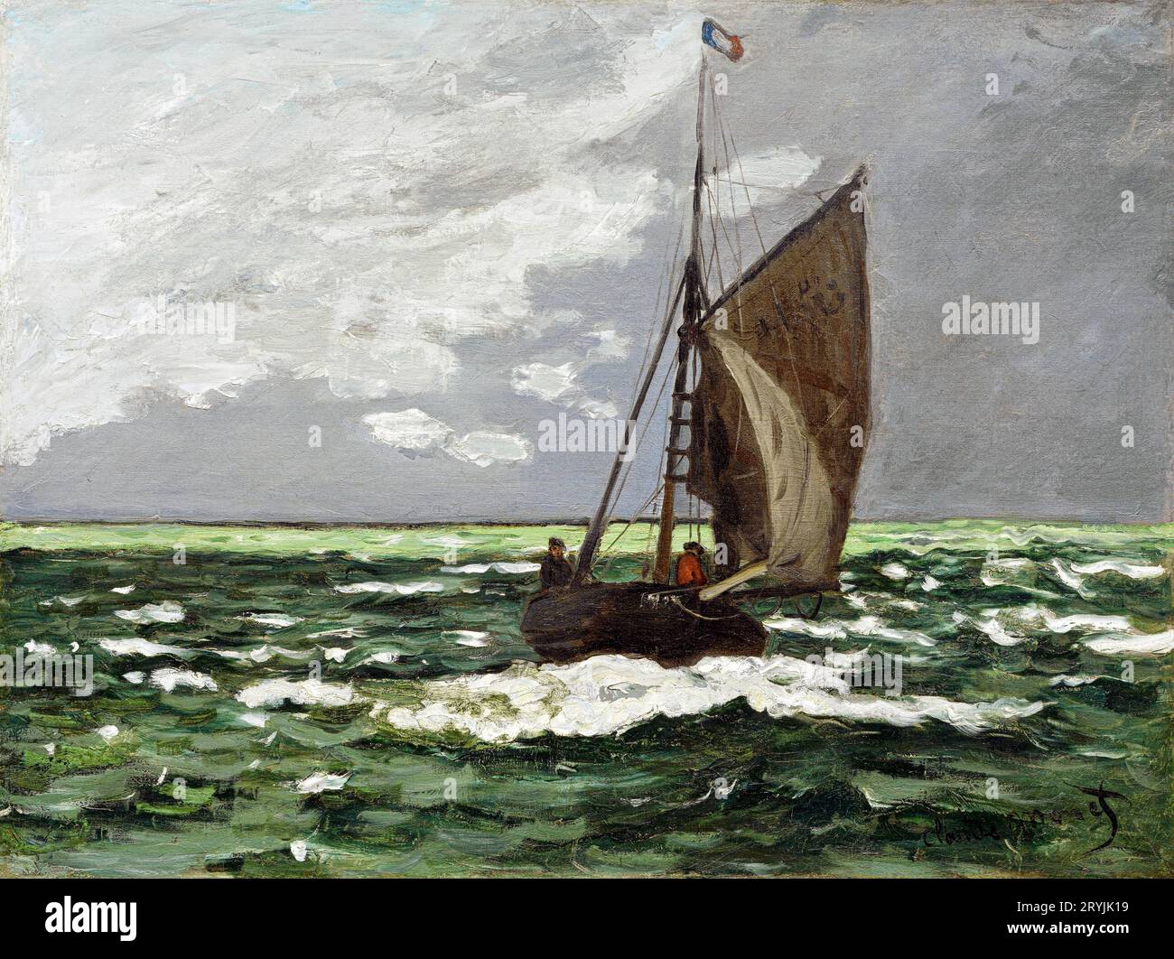 Claude Monet's Seascape, Storm (1866) famous painting. Stock Photo