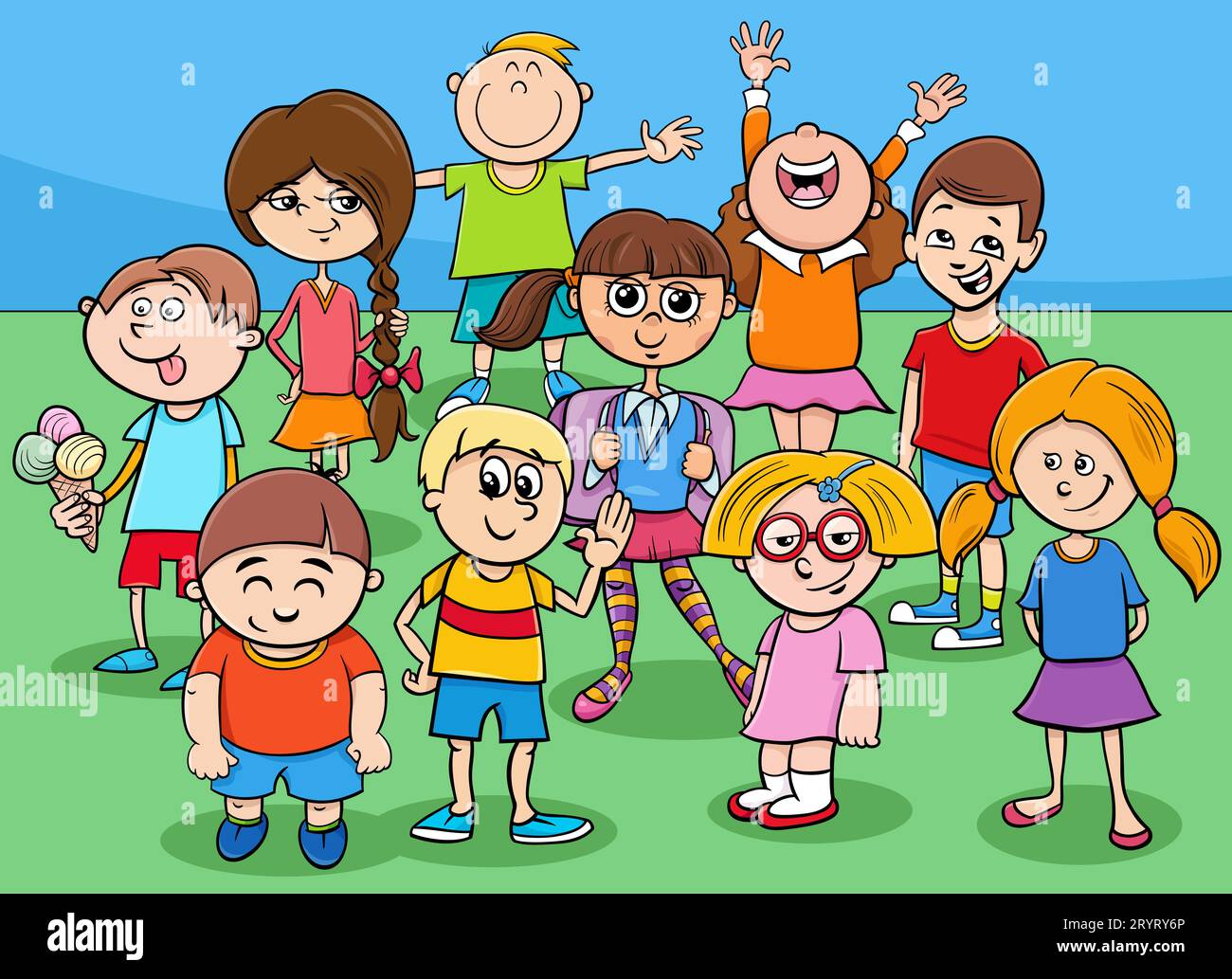 Cartoon illustration school preschool age hi-res stock photography and ...