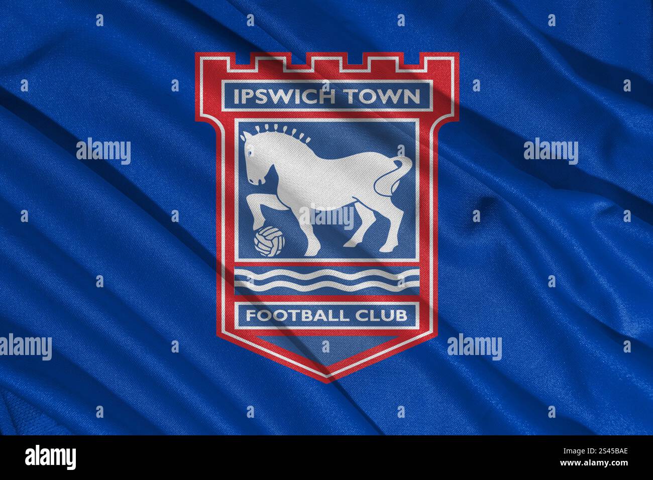 pringsewu, lampung january 11, 2025; closeup of Ipswich Town football club, one of the English league football clubs Stock Photo