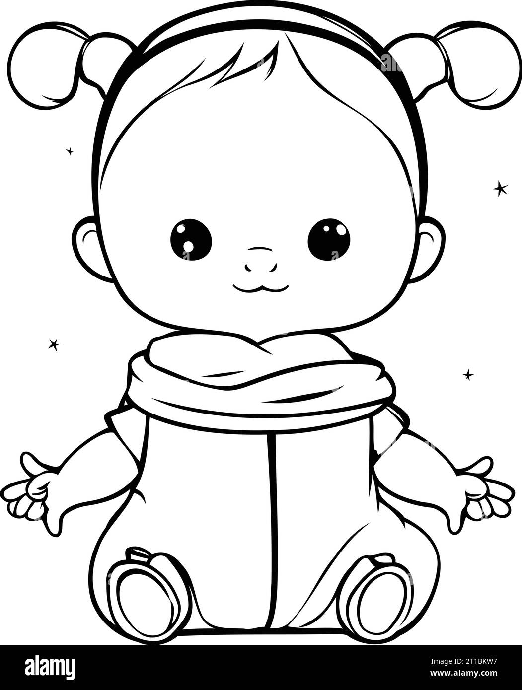 cute little baby girl in motorcycle vector illustration designicon ...