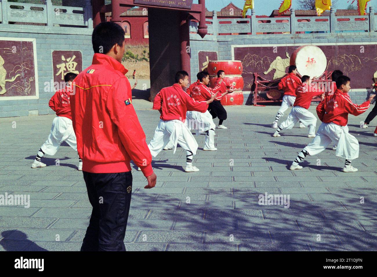 Shaolin Kung Fu school China scanned 35mm negative  - part of increasing set - taken during Spring time 2011 Stock Photo