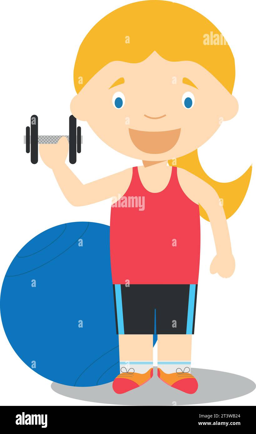 Cute cartoon vector illustration of a trainer. Women Professions Series Stock Vector