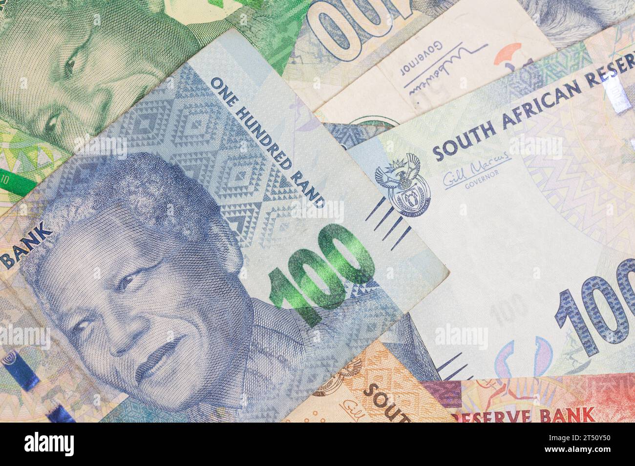 South African money rand banknotes Stock Photo