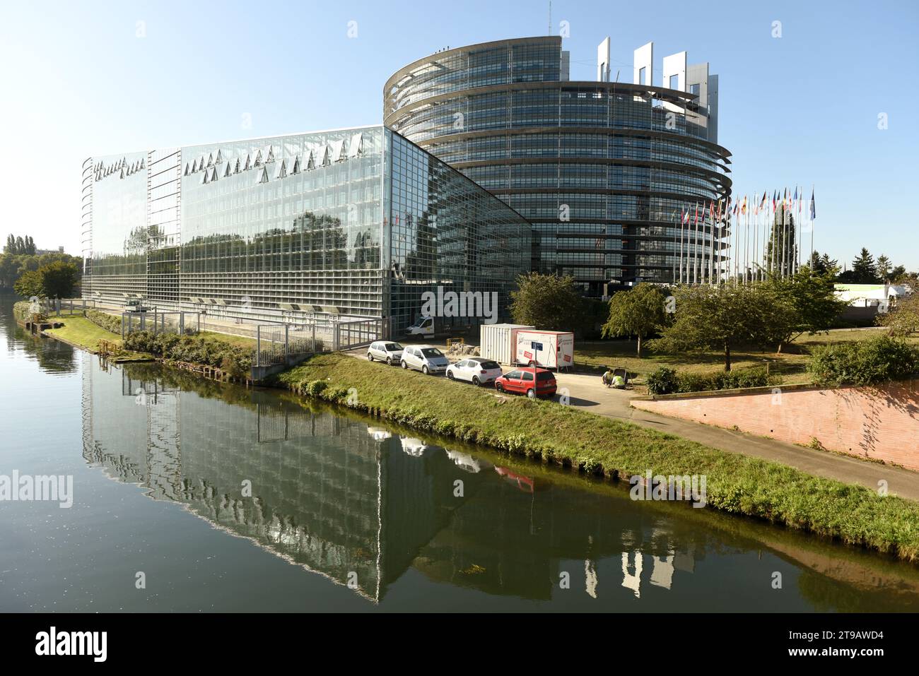 Strasbourg, France - September 4, 2019:The European Parliament building in Strasbourg, France. Stock Photo