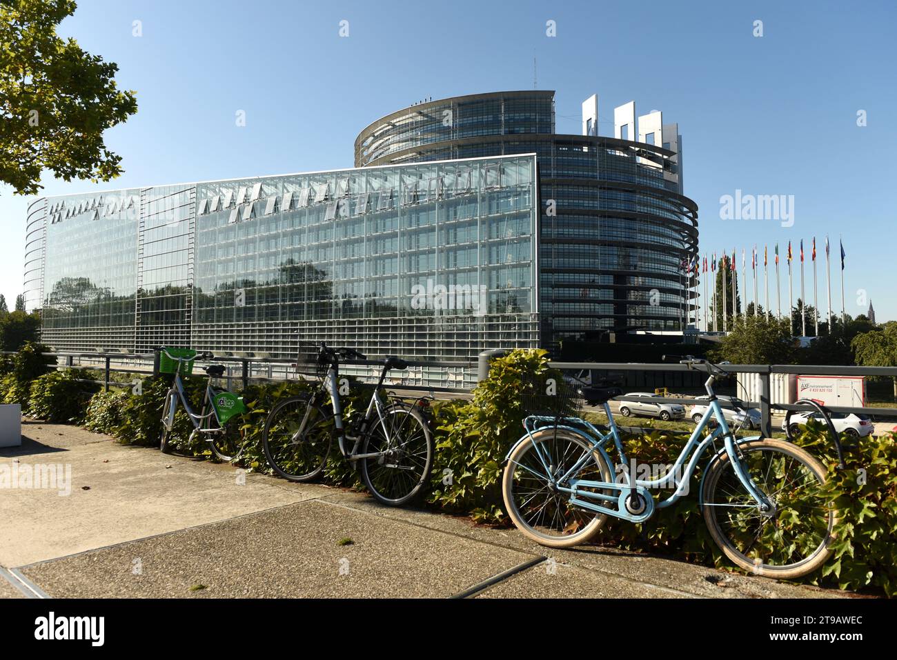 Strasbourg, France - September 4, 2019:The European Parliament building in Strasbourg, France. Stock Photo