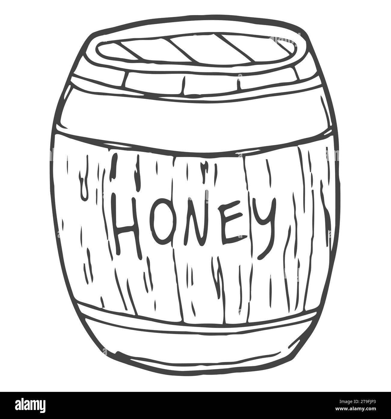 honey barrel line vector doodle simple Stock Vector