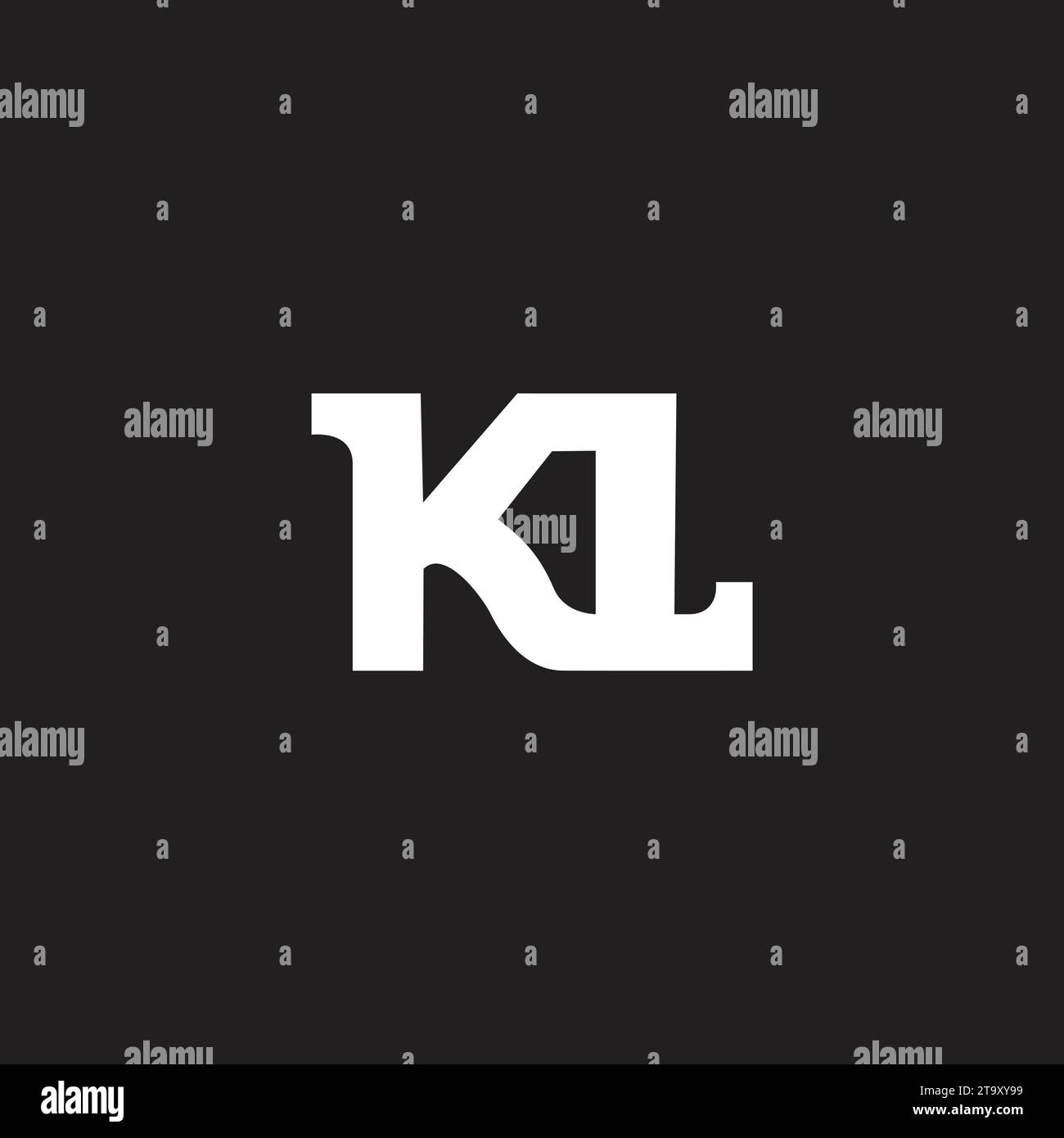 letter kl font simple geometric curves logo vector Stock Vector Image ...