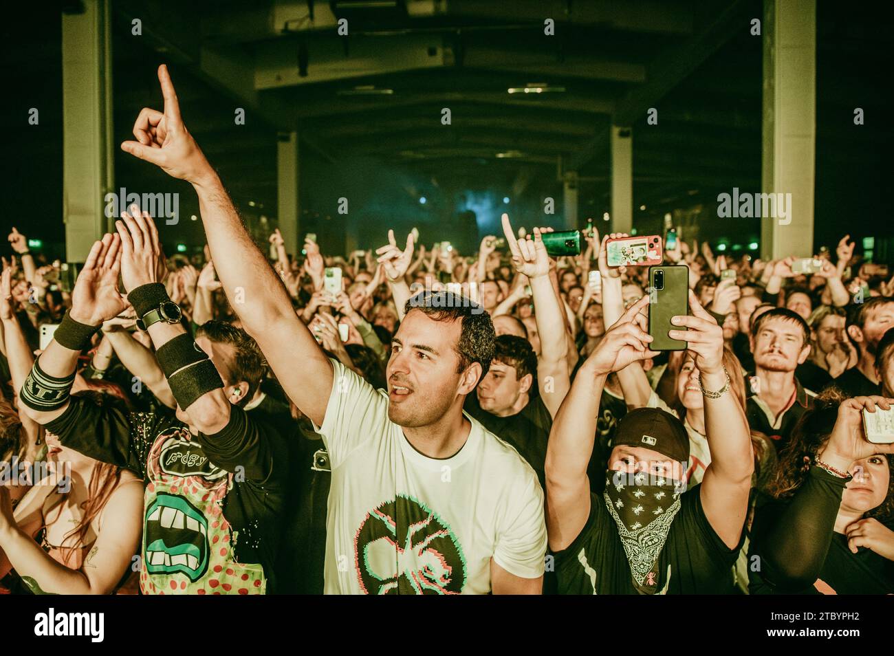 Copenhagen, Denmark. 02nd, December 2023. Concert goers seen at a live concert with the English electronica group The Prodigy at Tap1 in Copenhagen. (Photo credit: Gonzales Photo - Nikolaj Bransholm). Stock Photo