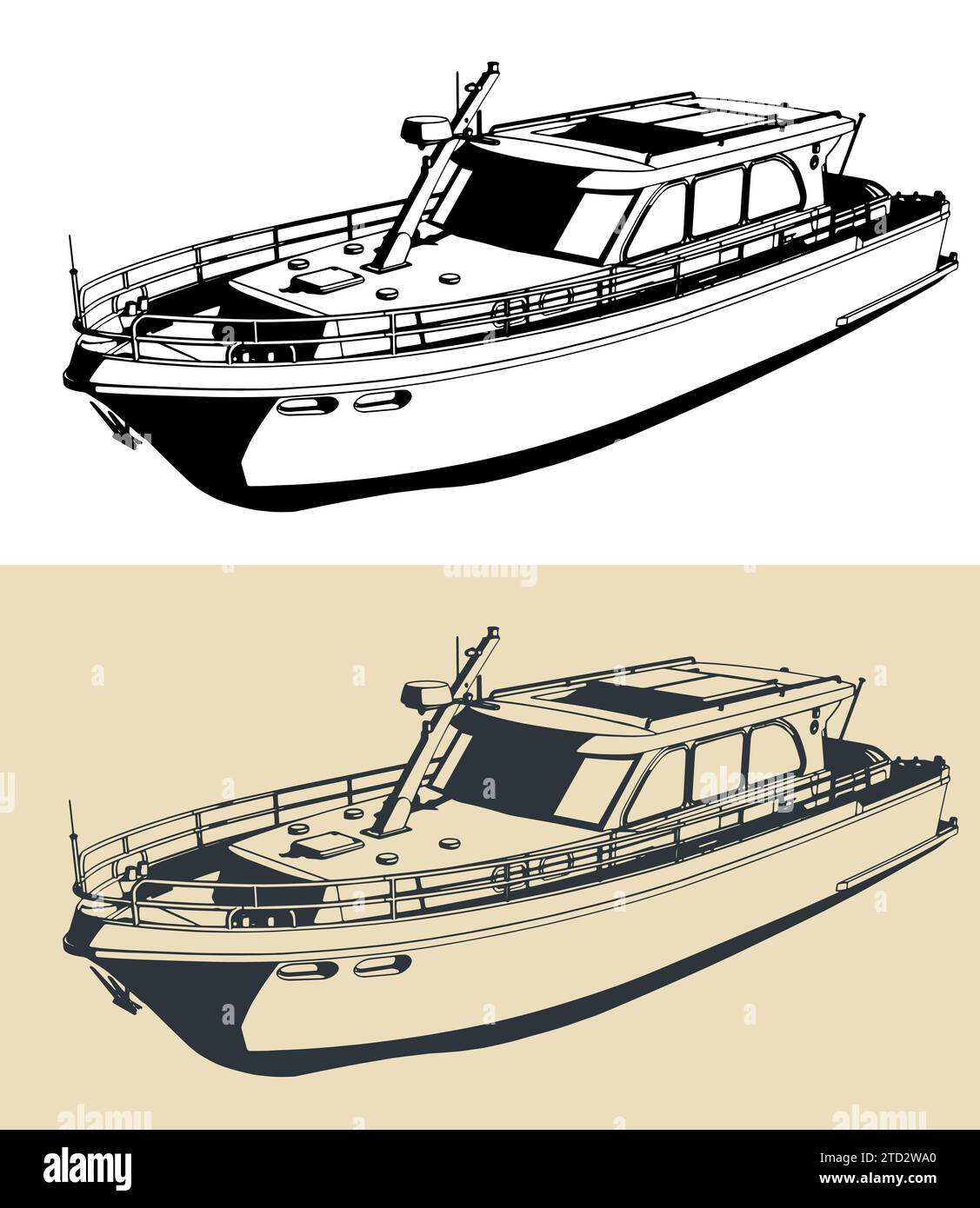 Mediterranean motor boat Stock Vector Images - Alamy