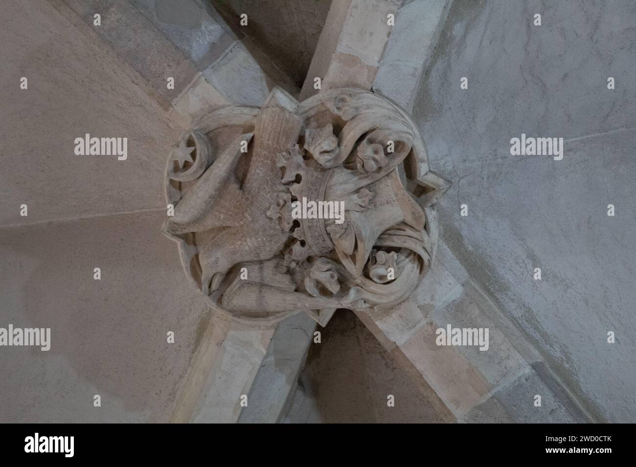 A portion of the interior of Corvin Castle in Hunedoara, Romania Stock Photo