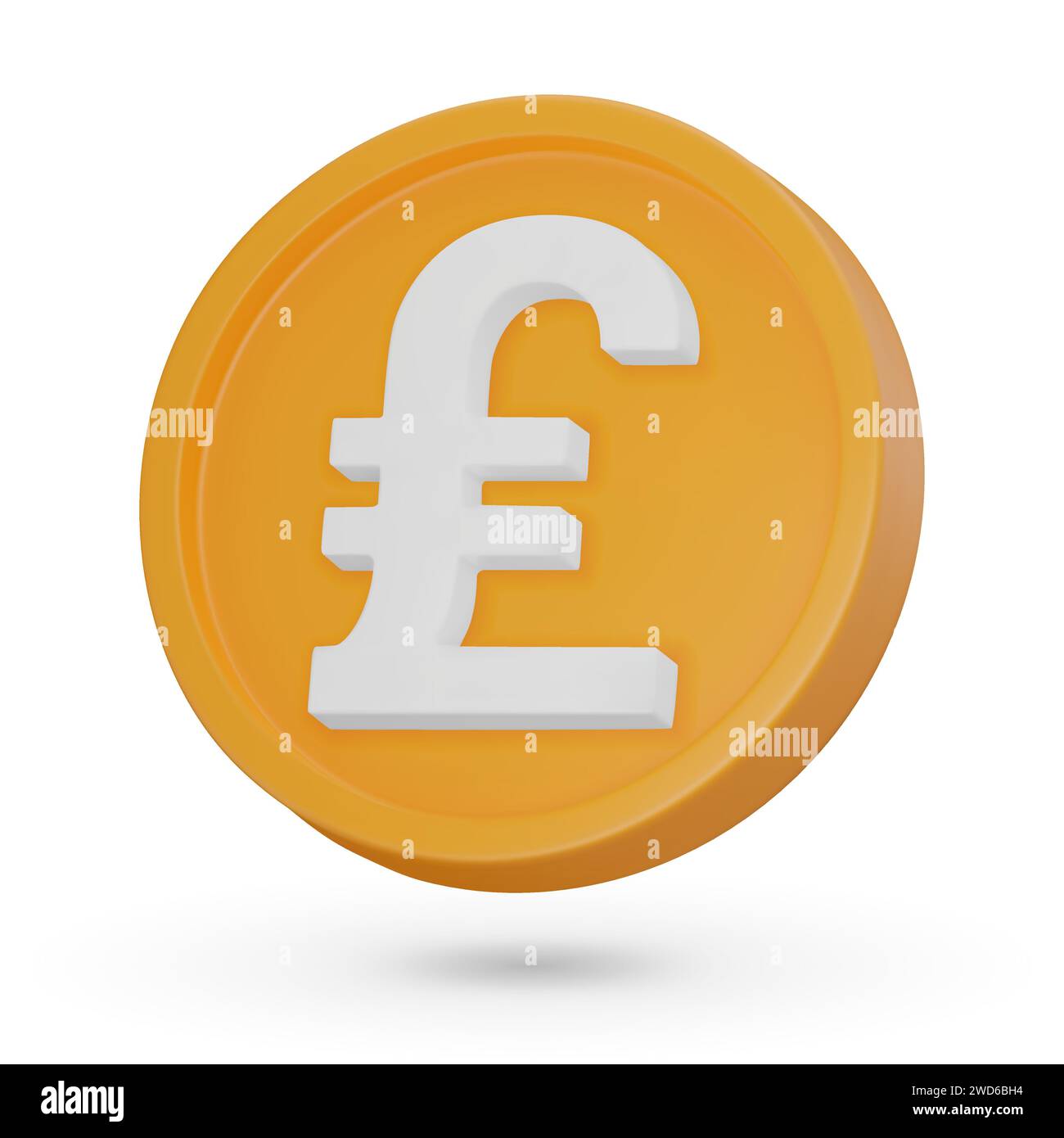 3D coin. Pound sterling. Currency symbol, 3D icon. Vector sign isolated on a white background. Stock Vector