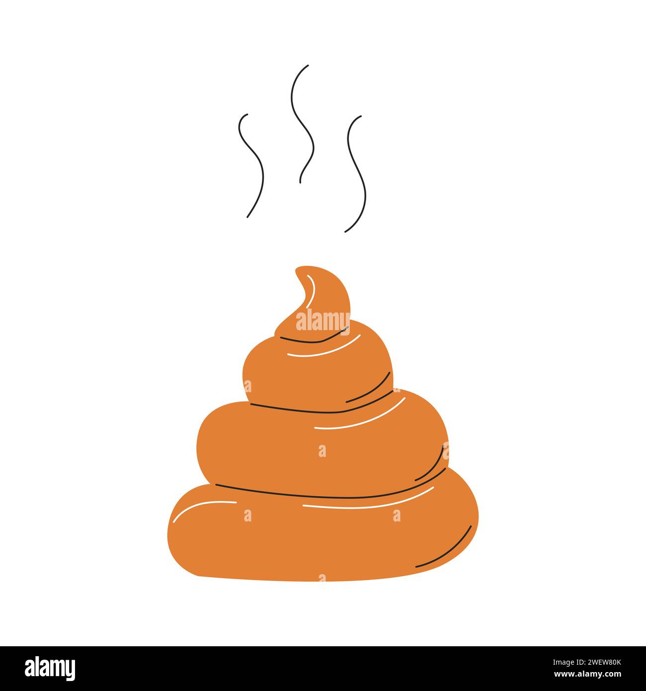 Poop. Waste products of domestic animals. A flat vector illustration isolated on a white background Stock Vector