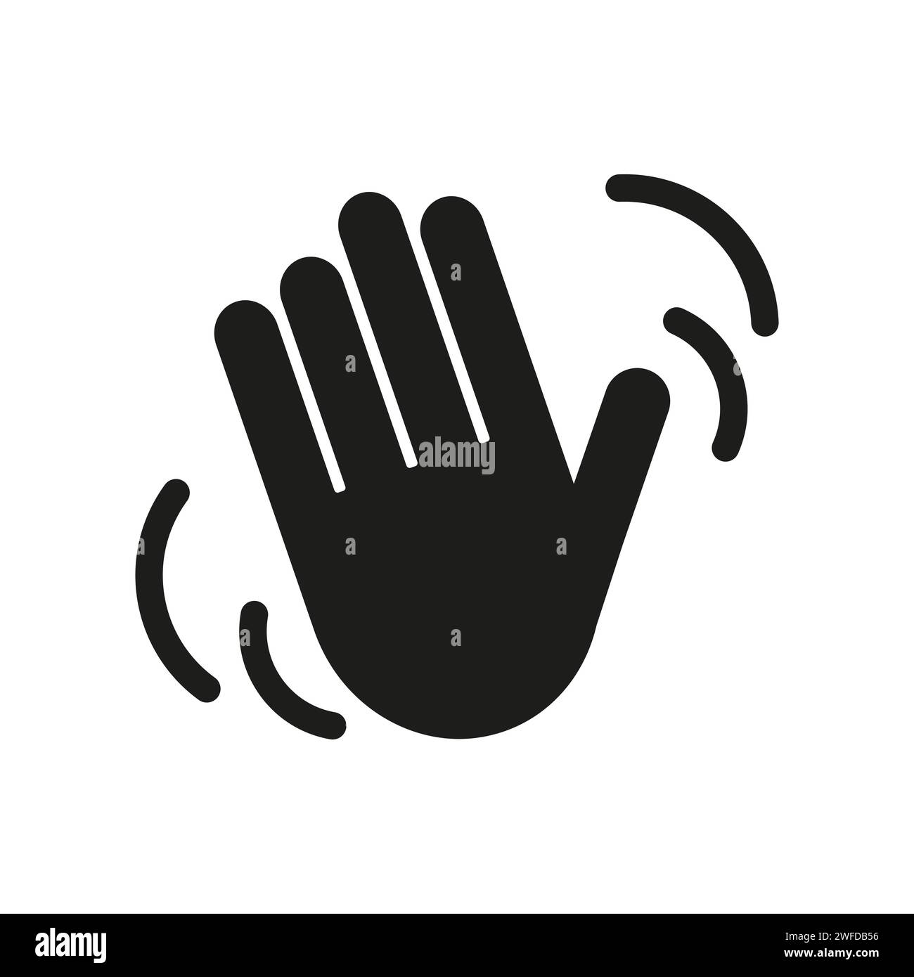 Hand wave waving hi or hello vector icon. Vector illustration. EPS 10. Stock Vector