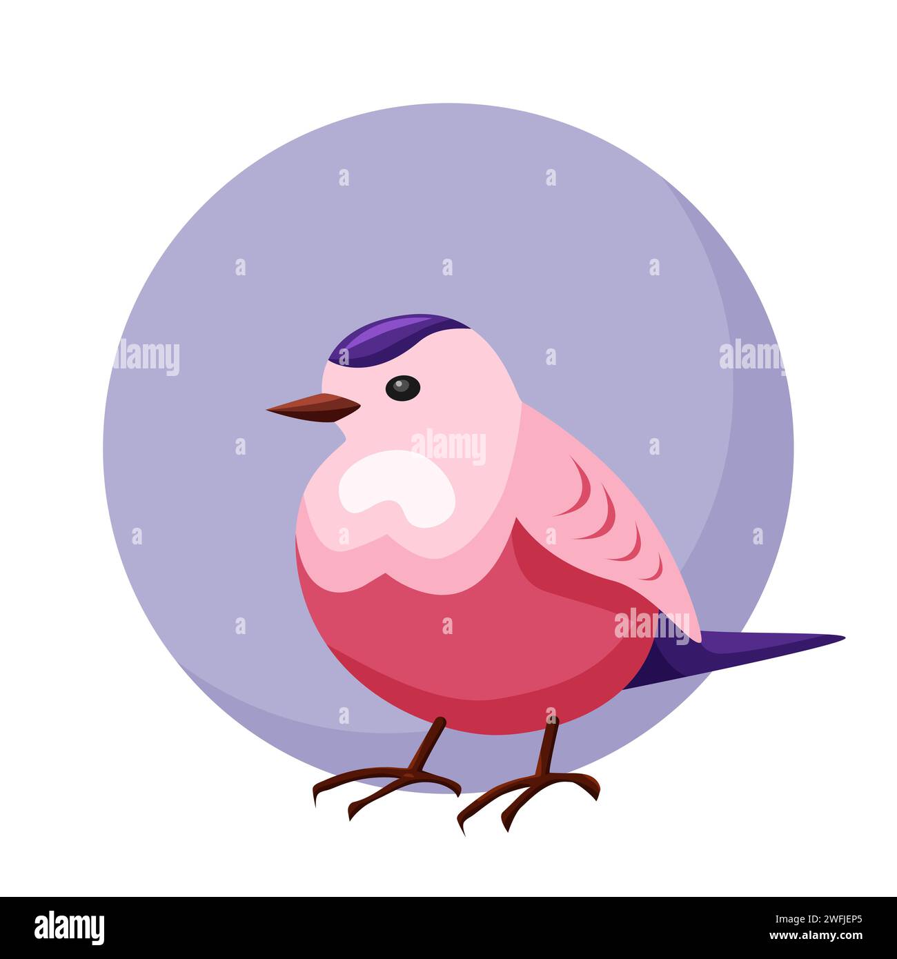 Design element with a bird on a circle background Stock Vector