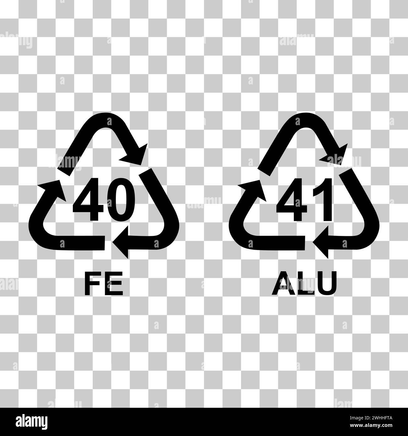 Set of Metals symbol, ecology recycling sign isolated on white ...