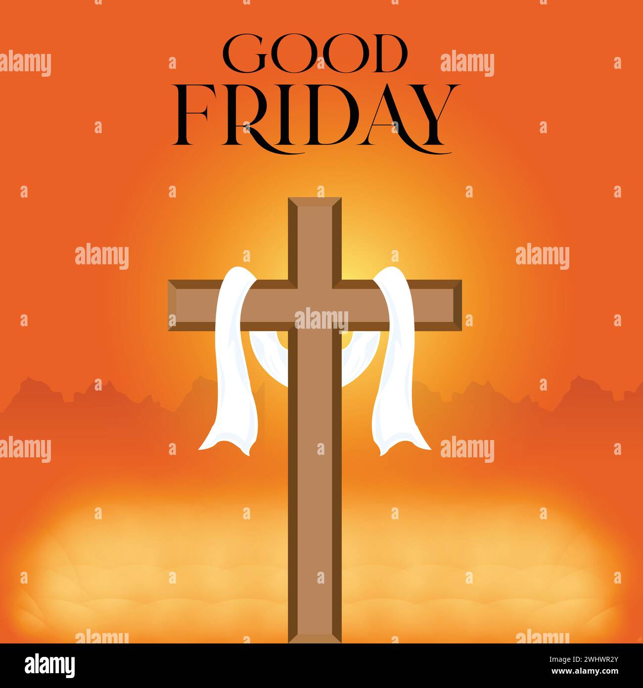 Vector Illustration of Good Friday Christian Religious Occasion With ...