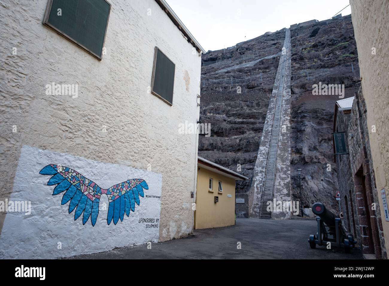 Jacob's Ladder, a 699-step path up a mountain in Jamestown, the captial of St Helena in the south Atlantic Stock Photo