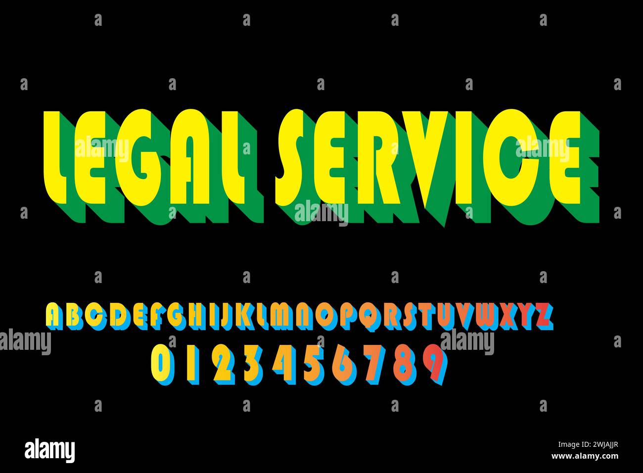 Legal Service font style text effect vector. Stock Vector