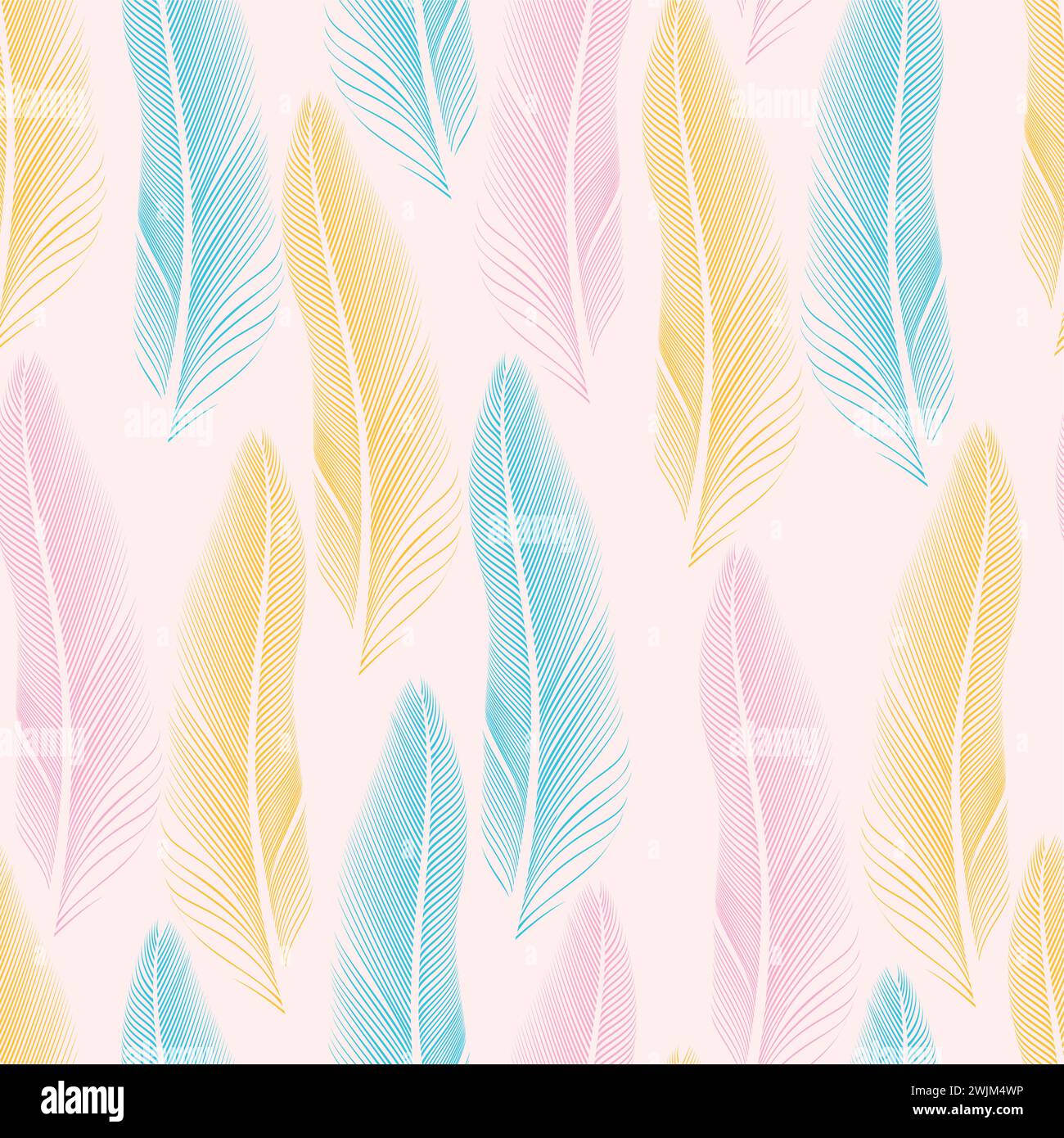 Decorative feathers seamless Stock Vector