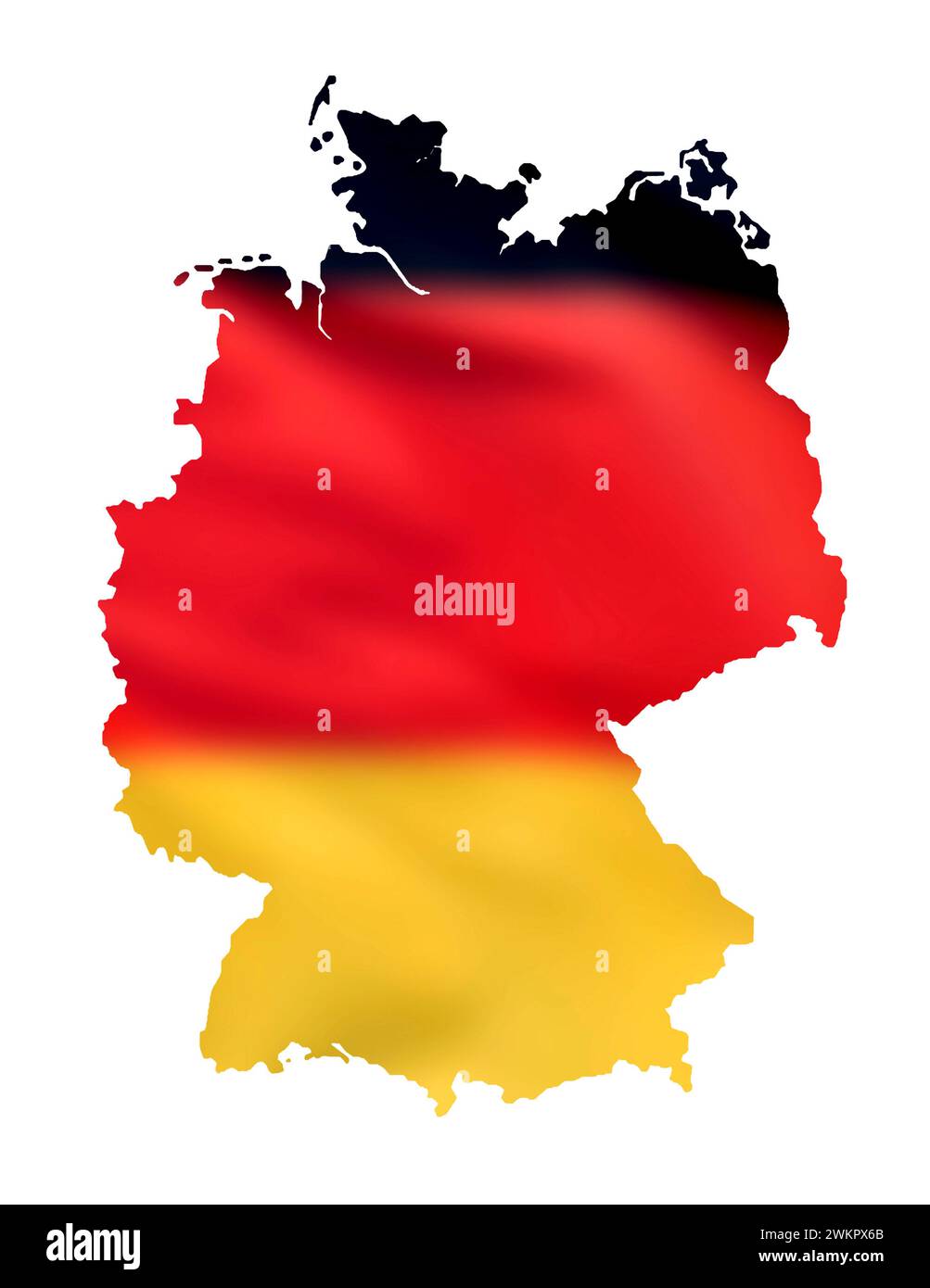 outline of Germany with national flag Stock Photo