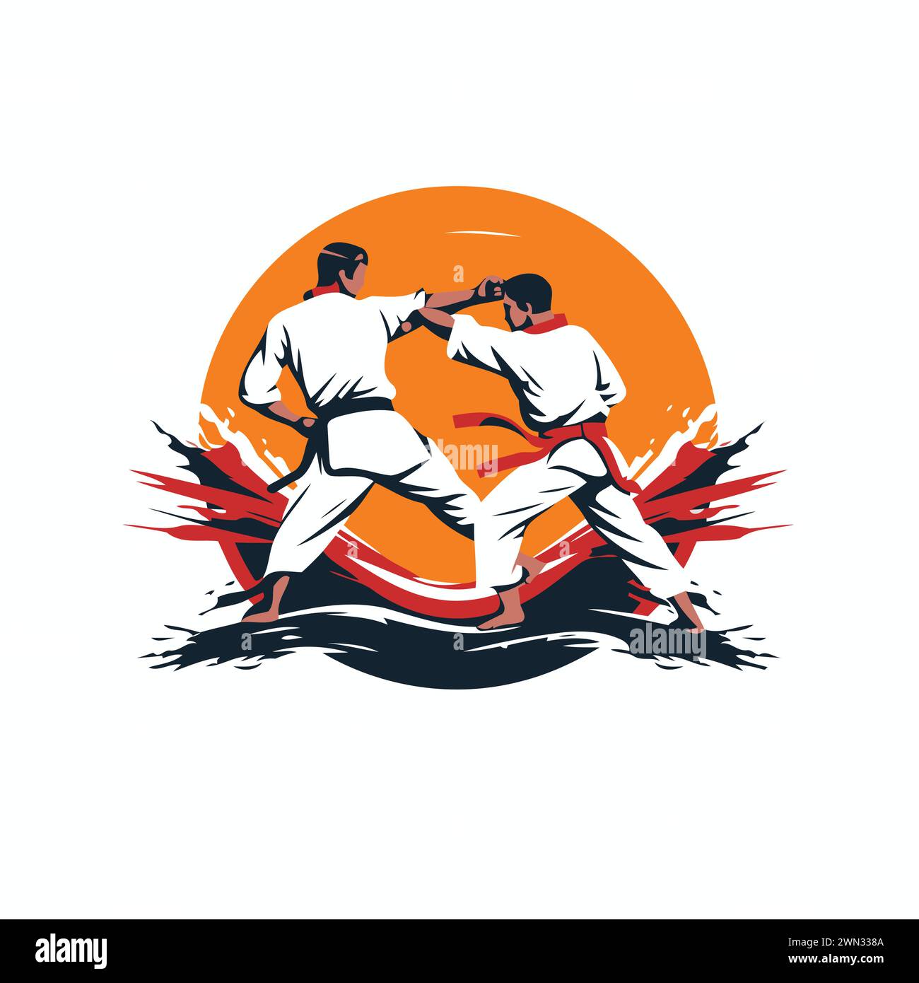 Tae Kwon Do. Korean martial art. vector illustration Stock Vector Image ...