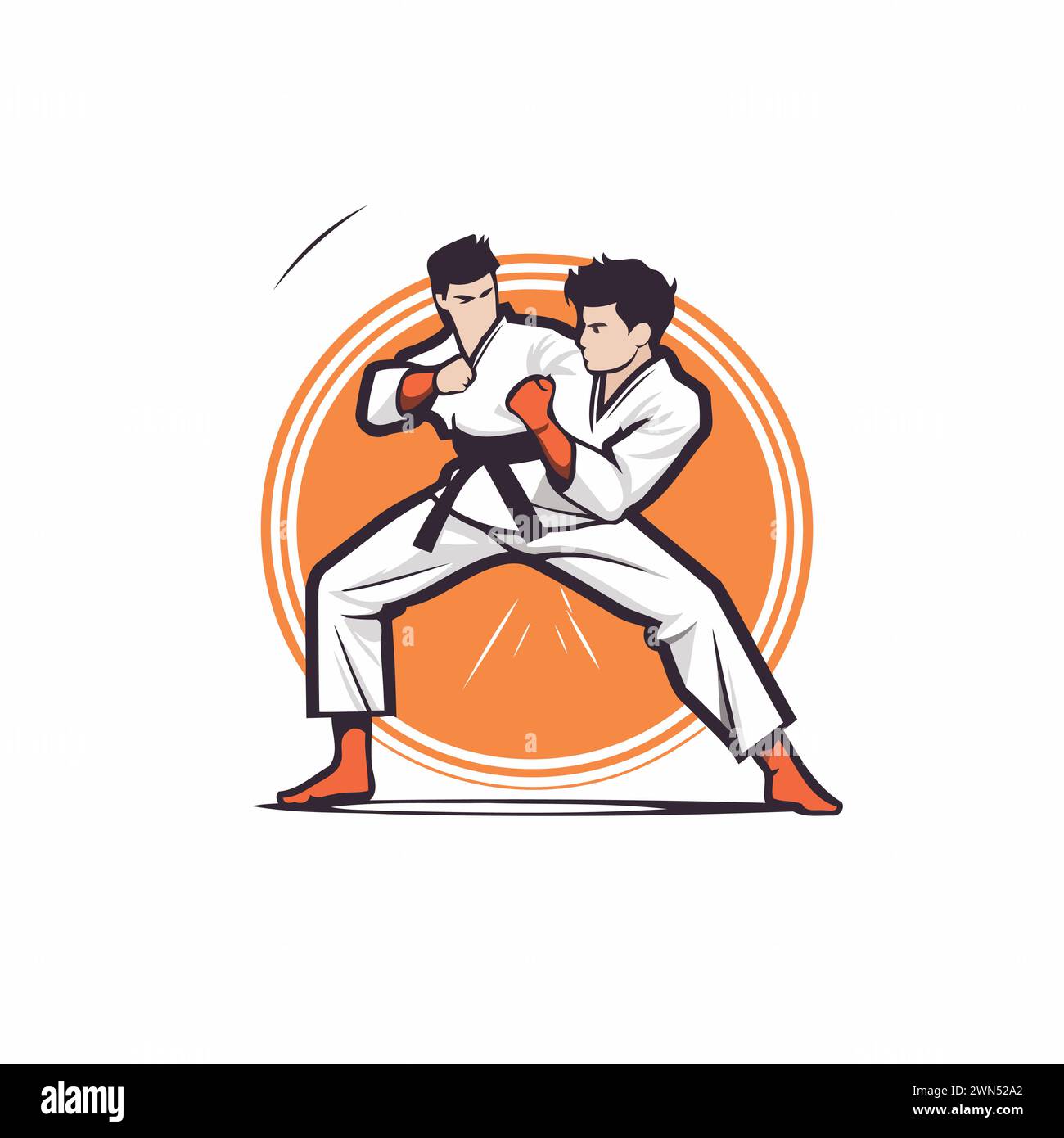 Tae Kwon Do. Korean martial art. Vector illustration Stock Vector Image ...