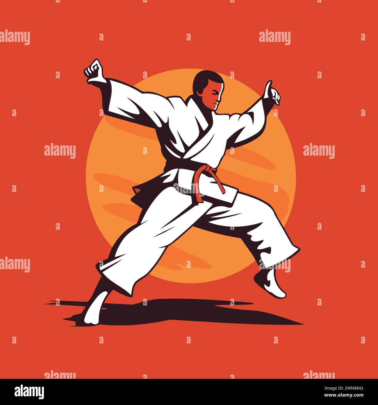 Tae Kwon Do. Korean martial art. Vector illustration Stock Vector Image ...