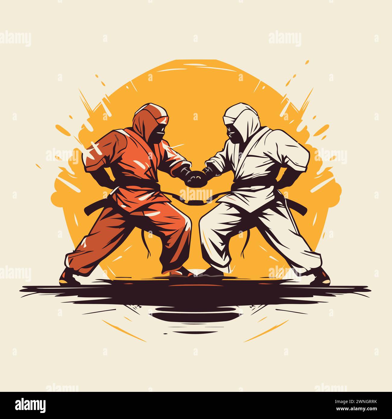 Tae Kwon Do. Korean martial art. vector illustration Stock Vector Image ...