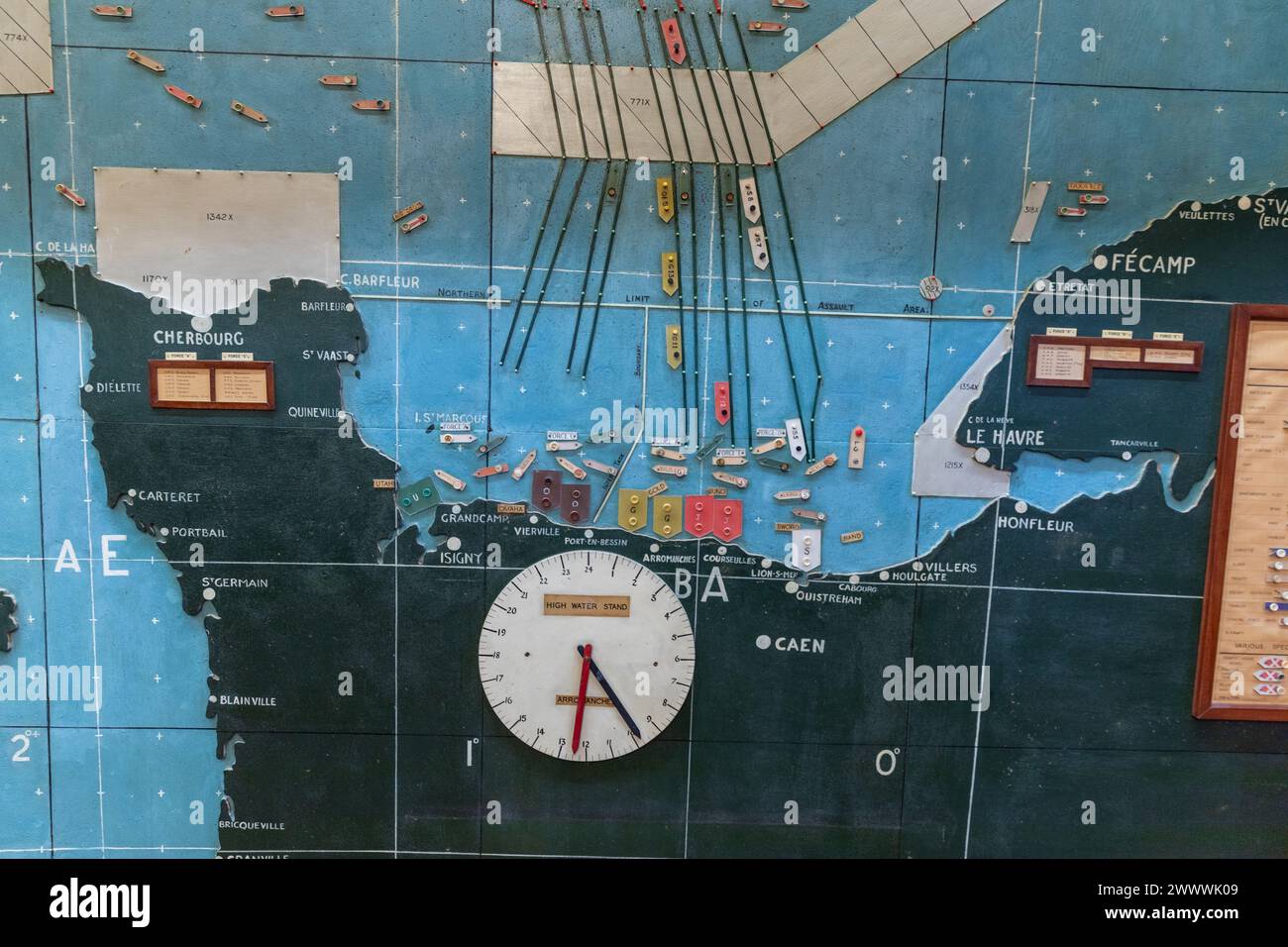 Detail of the Map Room set for D Day 6th June 1944 in Southwick House, Stock Photo