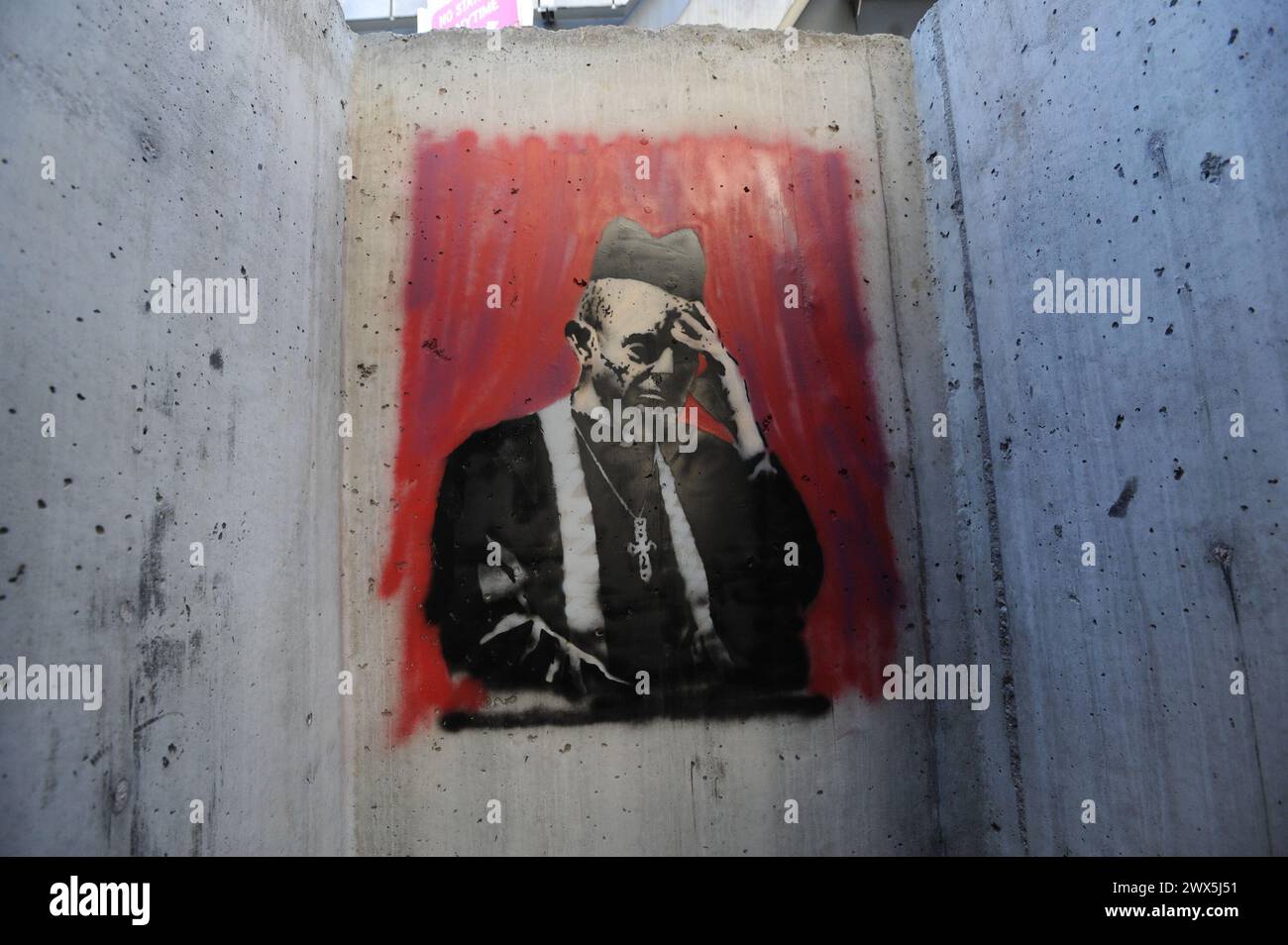 NEW YORK, NY - OCTOBER 13: The latest work from street artist Banksy is ...