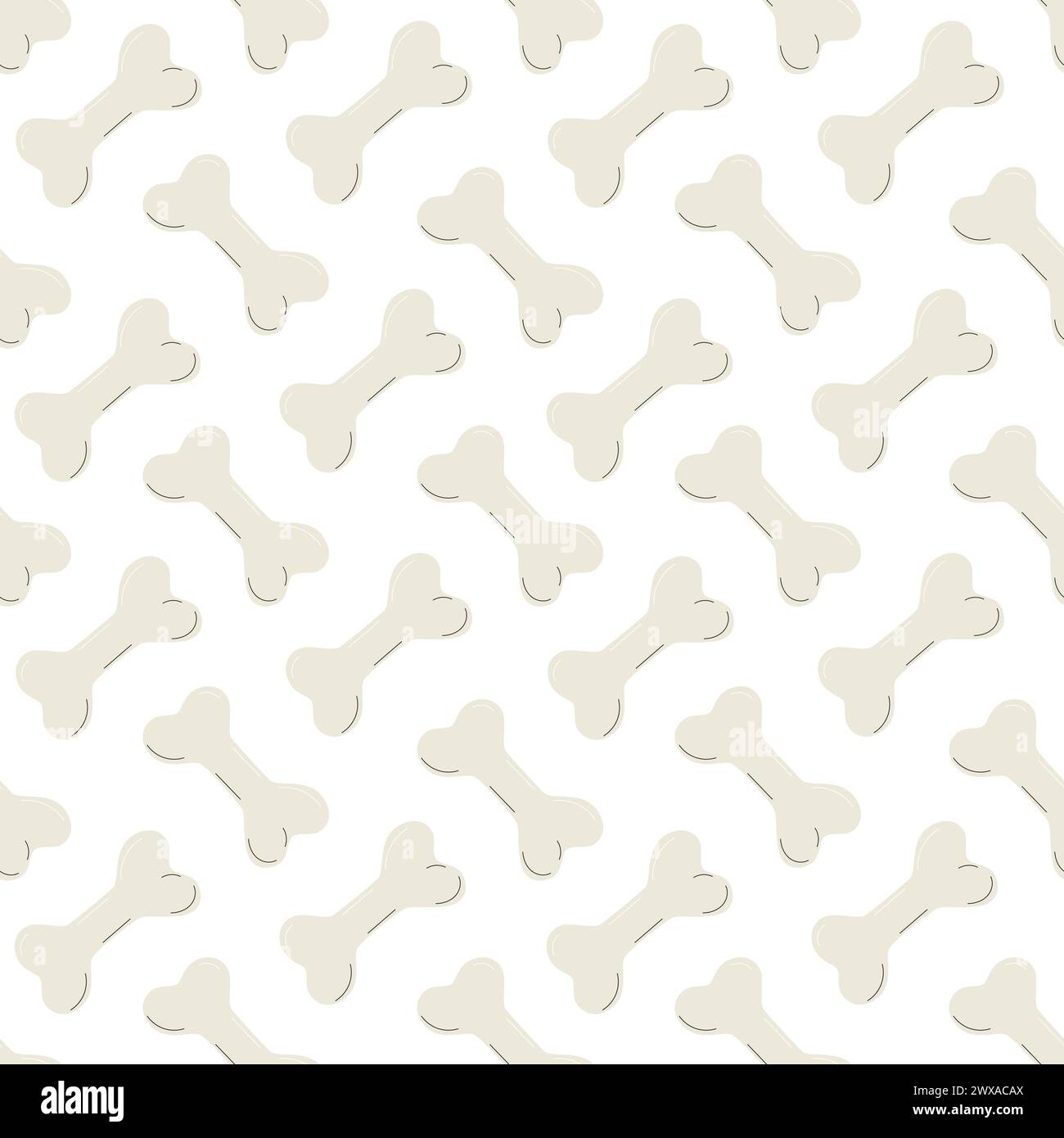 Simple seamless pattern with bones. For pet products design. Cartoon flat vector illustrations on white background Stock Vector