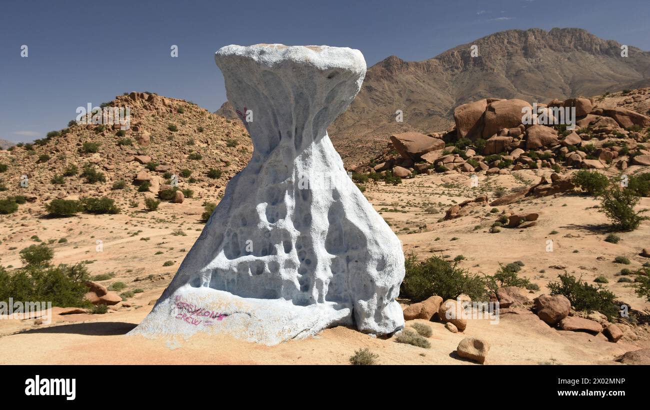 Painted Rocks in Tafraoute, Anti-Atlas, Morocco, North Africa, Africa ... image.