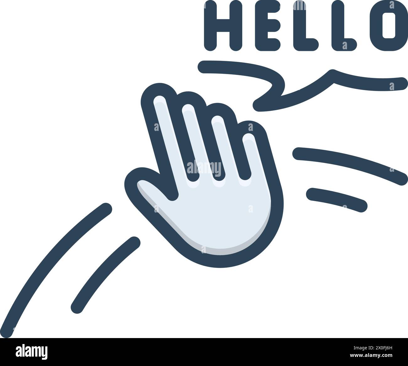 Icon for hello, gesturing Stock Vector